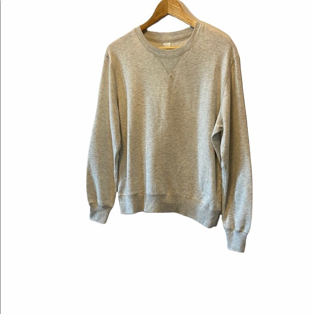 Grey Pullover Crew Neck Cotton Poly Sweatshirt M
